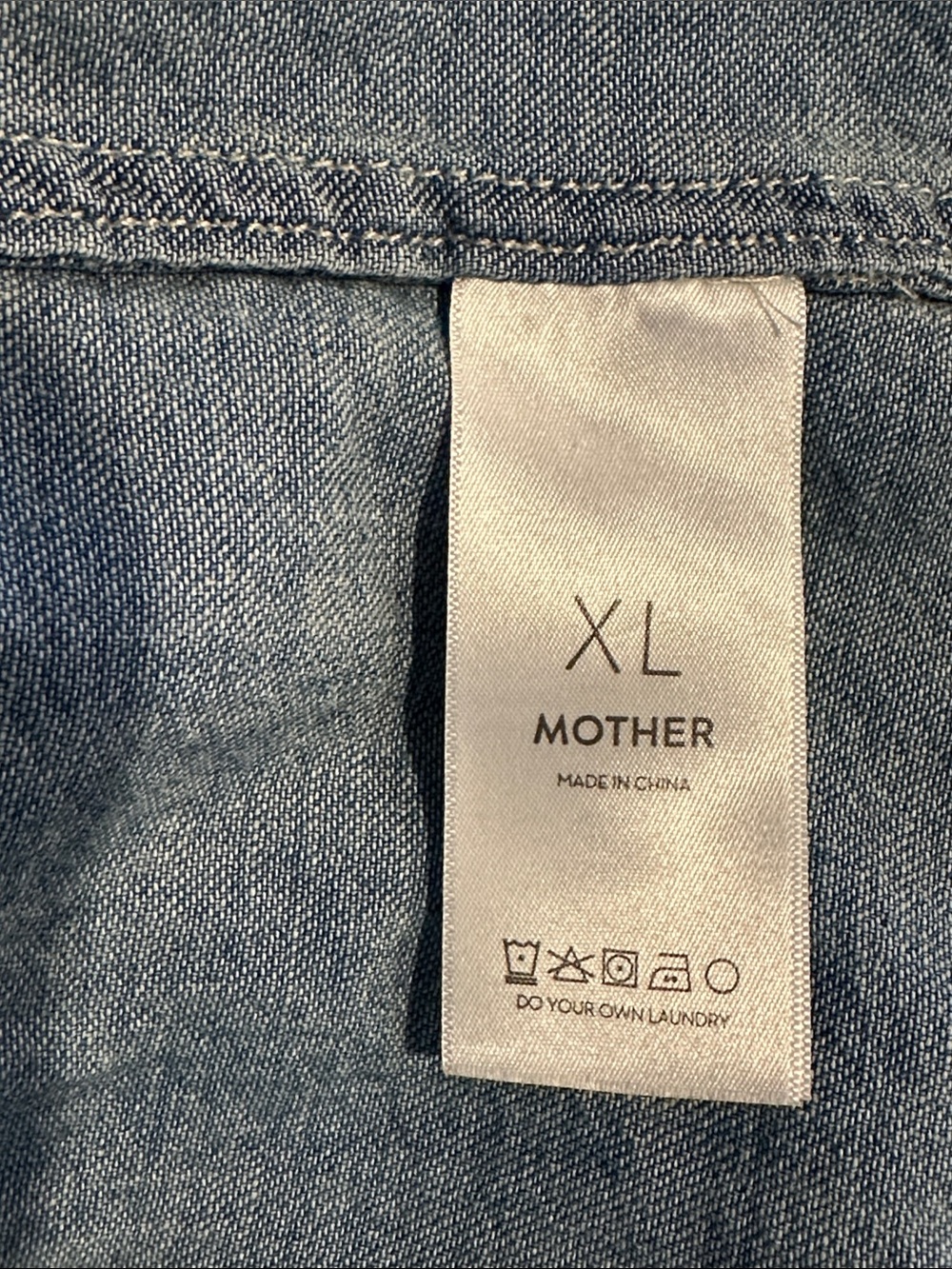 MOTHER The Collar Club Denim Shirt Jacket with Removable Crochet Collar New! - Picture 15 of 15
